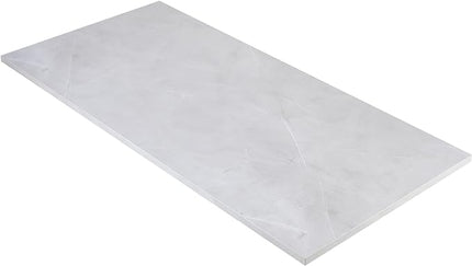 Kaboon Universal Tabletop 59.1"x23.62", Solid One-Piece Melamine Table Top, Double Desk L-Desk DIY, Home and Office Countertop, White Rock - LeafyLoom