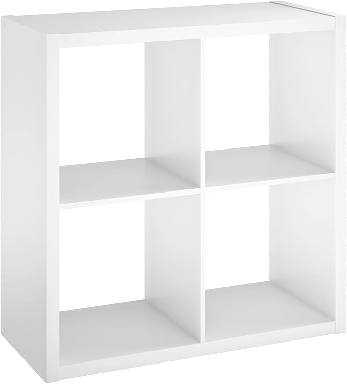 ClosetMaid 4550 Decorative Open Back 4-Cube Storage Organizer, Bleached Walnut - LeafyLoom