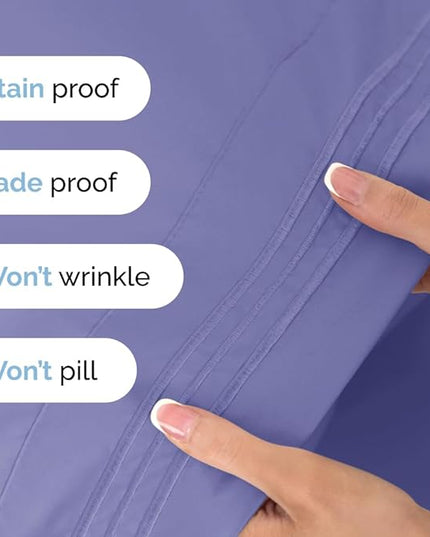 Split King Size 5 Piece Sheet Set - Comfy Breathable & Cooling Sheets - Hotel Luxury Bed Sheets for Women & Men - Deep Pockets, Easy-Fit, Soft & Wrinkle Free Sheets - Lavender Oeko-Tex Bed Sheet Set - LeafyLoom
