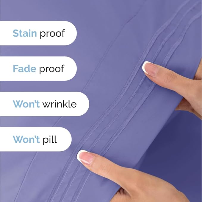 Split King Size 5 Piece Sheet Set - Comfy Breathable & Cooling Sheets - Hotel Luxury Bed Sheets for Women & Men - Deep Pockets, Easy-Fit, Soft & Wrinkle Free Sheets - Lavender Oeko-Tex Bed Sheet Set - LeafyLoom