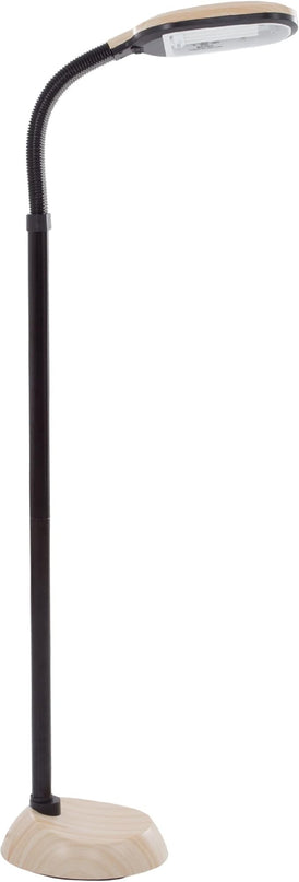 Floor Lamp - Full Spectrum Natural Sunlight Lamp with Bendable Neck - Reading, Craft, and Esthetician Light by Bedford Home (Light Woodgrain) - LeafyLoom