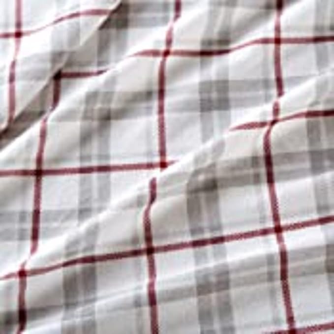 Comfort Spaces Cotton Flannel Breathable Warm Deep Pocket Sheets with Pillow Case Bedding, King, Grey/Red Plaid 4 Piece - LeafyLoom