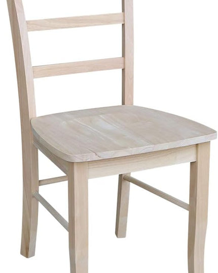 International Concepts Set of Two Madrid Chairs, Wood, Unfinished - LeafyLoom