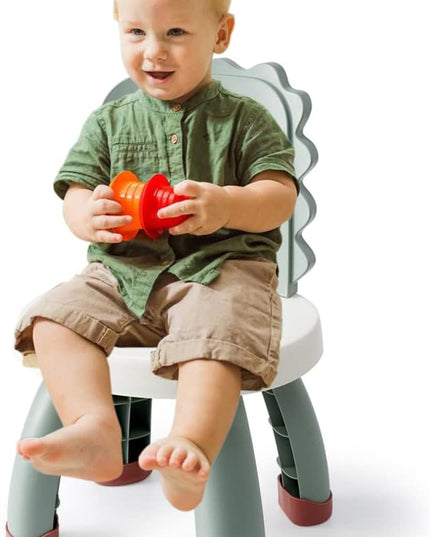 Toddler Chair,Plastic Kids Dino Chair,Sturdy Durable and Lightweight Toddler's Activity Chairs,Anti-Slip Ergonomic Design kids step stool,Indoor or Outdoor Use for Boys Girls Aged 1+ (Green) - LeafyLoom