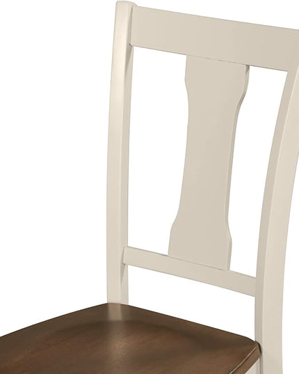 Room 6-Piece Farmhouse Dining Set-Rustic Style Rectangular Wood Table, 4 Chairs, 1 Bench-Perfect for Family Gatherings, Brown+Cottage White - LeafyLoom