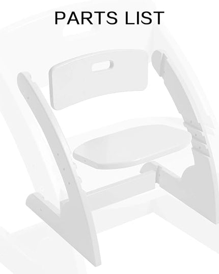 HOUCHCIS Toddler Chair, Wooden Toddler Chair for Kids, Adjustable Kids Chairs for Toddlers, Toddler Chairs and Small Chair, Kids Chair (White) - LeafyLoom
