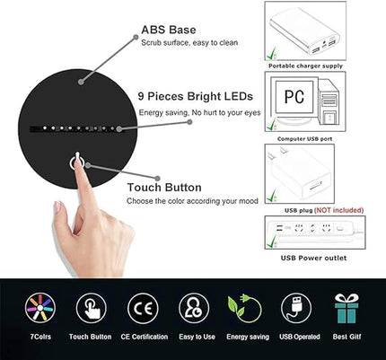 Dear Son 3D Illusion Lamp - 7 Colors Lion 3D Table Decoration Acrylic USB Lamp to My Son Arts Bedside Decors - Bedroom Decor Light Xmas New Year Birthday Gifts from Father Mother - LeafyLoom