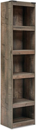 Signature Design by Ashley Trinell Rustic Entertainment Center Pier Bookcase with 3 Adjustable Shelves, Natural Brown - LeafyLoom