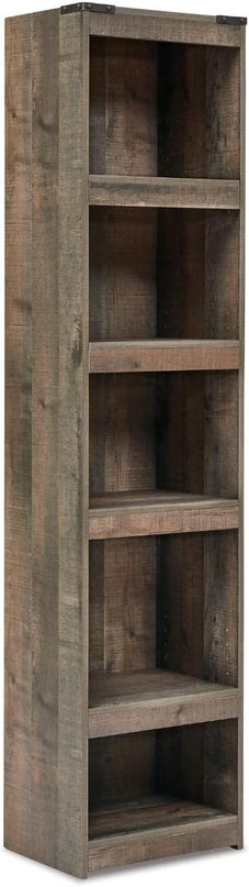Signature Design by Ashley Trinell Rustic Entertainment Center Pier Bookcase with 3 Adjustable Shelves, Natural Brown - LeafyLoom