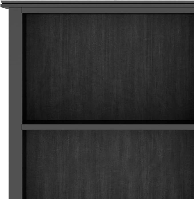 SIMPLIHOME Artisan SOLID WOOD 26 Inch Contemporary 5 Shelf Bookcase in Black, For the Living Room, Study Room and Office - LeafyLoom