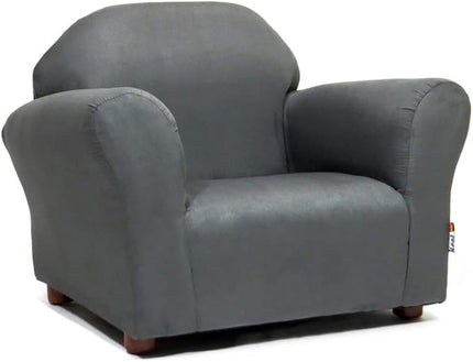 Keet Microsuede Children's Chair, Roundy, Charcoal 24x18x18 Inch (Pack of 1) - LeafyLoom