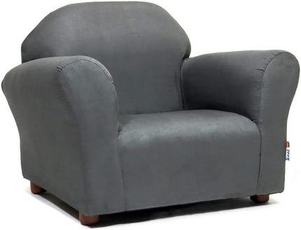 Keet Microsuede Children's Chair, Roundy, Charcoal 24x18x18 Inch (Pack of 1) - LeafyLoom