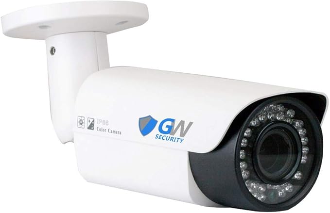 GW Security 5 Megapixel 2592 x 1920 Pixel Super HD 1920P Outdoor PoE 120FT Night Vision Weatherproof Security IP Camera with 2.8-12mm Varifocal Zoom Len GW+Security