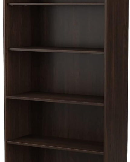 Bush Business Furniture Studio C Tall 5 Shelf Bookcase in Black Walnut - LeafyLoom