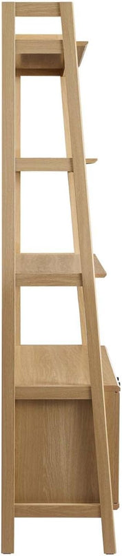 Modway 33" Bookshelf Display Case in Oak - LeafyLoom