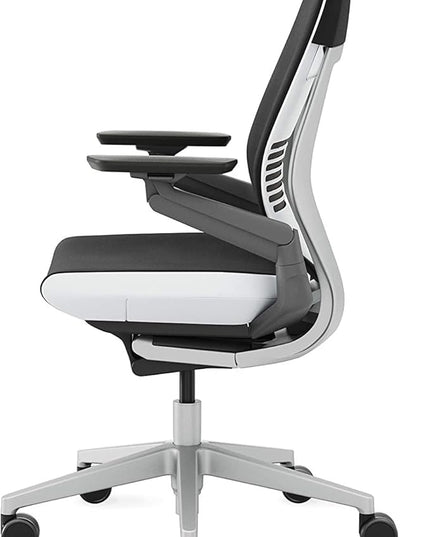 Steelcase Gesture Office Chair - Ergonomic Work Chair with Wheels for Carpet - Comfortable Office Chair - Intuitive-to-Adjust Chairs for Desk - 360-Degree Arms - Licorice Fabric - LeafyLoom