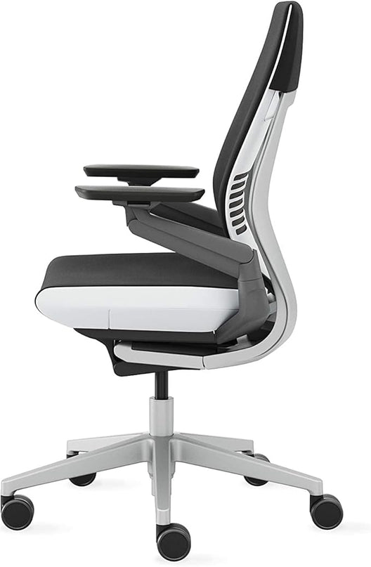 Steelcase Gesture Office Chair - Ergonomic Work Chair with Wheels for Carpet - Comfortable Office Chair - Intuitive-to-Adjust Chairs for Desk - 360-Degree Arms - Licorice Fabric - LeafyLoom
