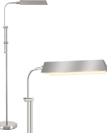 Pharmacy Floor Lamp, Height Adjustable Floor Lamp for Living Room Led Floor Lamp Modern Tall Lamp with 350° Swing Arm Led Standing Lamp for Bedroom Office Modern Floor Lamp Pedal Switch - LeafyLoom