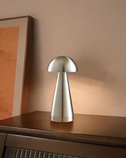 Cordless Metal Desk Lamp, Touch Sensor Control LED Table Lamp,3 Color Stepless Dimmable Battery Powered Lamp (Silver) - LeafyLoom