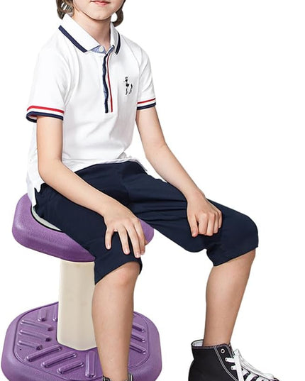 Active Chairs Kids Preschool Wobble Stool - Alternative Flexible Seating Balance Wiggle Stool for Classroom,Preschool,Kindergarten&Elementary School,Active Sensory Chairs,Ages3-8,Purple(14in) - LeafyLoom