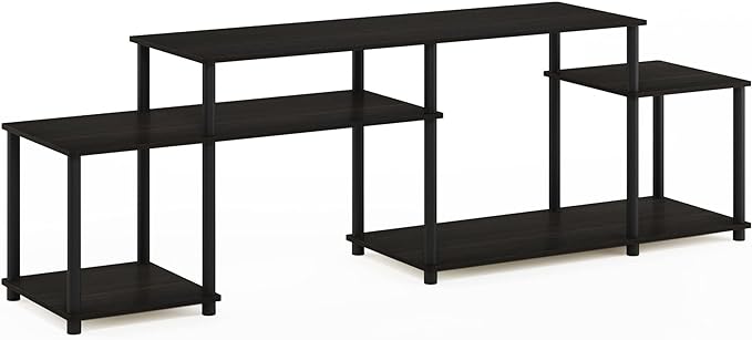 Furinno Turn-N-Tube Handel Stand for TV up to 55 Inch, Espresso - LeafyLoom