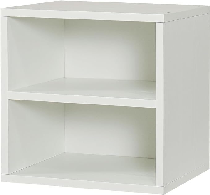 Magic DIY Cube Storage Organizer Stackable Cubes for Home Books Clothes Toy -Modular Cubby Storage System -Stackable Storage Cubes -Bookcase Closet (Pure white-washed, 1 Layer Cube) - LeafyLoom