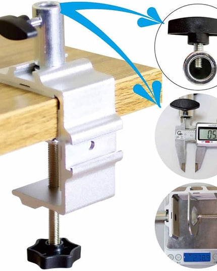 Heavy Duty Replacement Clamp for 1/2” Base Magnifying Lamp，Desk Lamp，Magnify Lamp，Swing Arm Lamp，Mic Microphone Suspension Boom Scissor Mount(Silver) - LeafyLoom