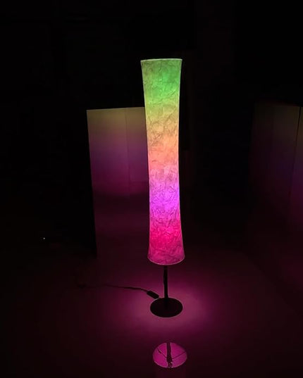 Smart Corner Floor Lamp - 60" LED RGB Standing Lamp Mood Lighting Color Changing Floor Lamps Light for Living Room Bedroom Decor with Alexa Google Assistant WiFi(Chromed) - LeafyLoom