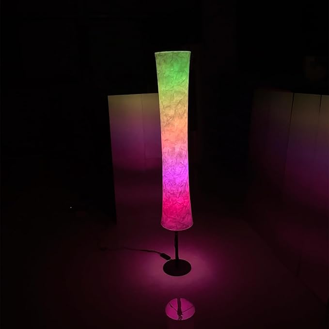 Smart Corner Floor Lamp - 60" LED RGB Standing Lamp Mood Lighting Color Changing Floor Lamps Light for Living Room Bedroom Decor with Alexa Google Assistant WiFi(Chromed) - LeafyLoom