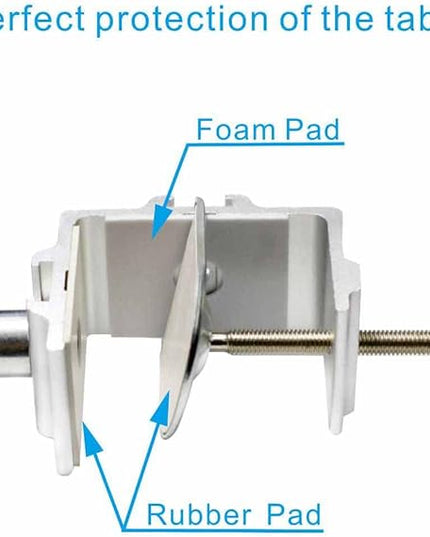 Heavy Duty Replacement Clamp for 1/2” Base Magnifying Lamp，Desk Lamp，Magnify Lamp，Swing Arm Lamp，Mic Microphone Suspension Boom Scissor Mount(Silver) - LeafyLoom