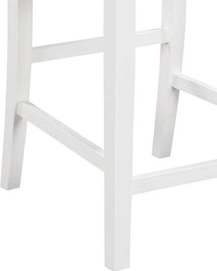 NicBex Kitchen Table for 2 Dining Room Table Set 3-Piece Small Space Counter Height Dining Table with Shelves and 2 Chairs for Small Space, Apartment, Breakfast Nook, White - LeafyLoom