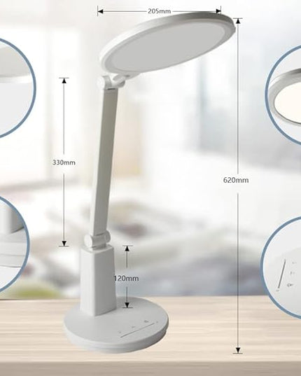Full Spectrum Full red Light Table lamp Simulate 7 am Sunlight Authentic Eye Protection led Desk lamp 7 Brightness for Child Readers Artists Home Office - LeafyLoom