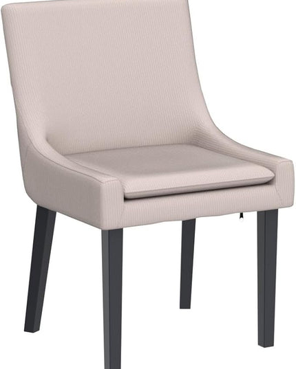 COLAMY Modern Dining Chairs Set of 2, Upholstered Corduroy Accent Side Leisure Chairs with Mid Back and Wood Legs for Living Room/Dining Room-Beige - LeafyLoom