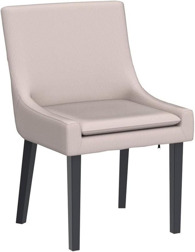 COLAMY Modern Dining Chairs Set of 2, Upholstered Corduroy Accent Side Leisure Chairs with Mid Back and Wood Legs for Living Room/Dining Room-Beige - LeafyLoom