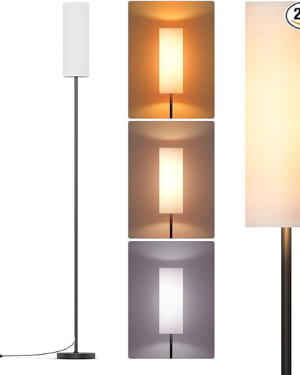 Floor Lamps for Living Room with 3 Color Temperatures, Modern Standing Lamp Tall Industrial Reading for Bedroom, Living Room, Office, Kids Room,9W Bulb Included - LeafyLoom