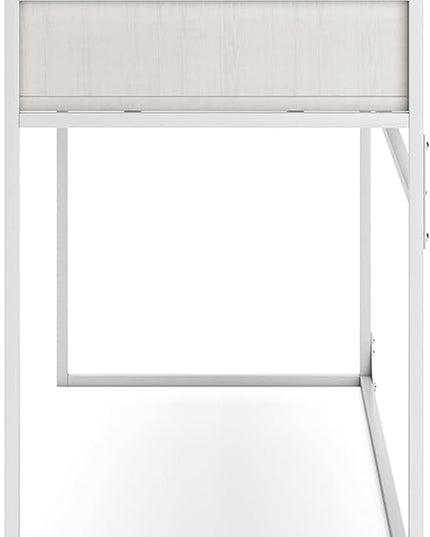 Signature Design by Ashley Deznee Modern Home Office Desk with 2 Drawers, White - LeafyLoom