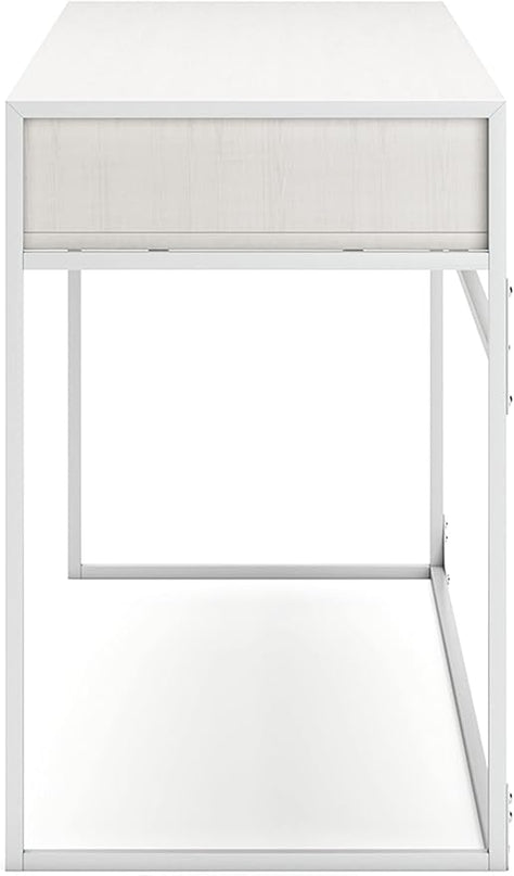 Signature Design by Ashley Deznee Modern Home Office Desk with 2 Drawers, White - LeafyLoom