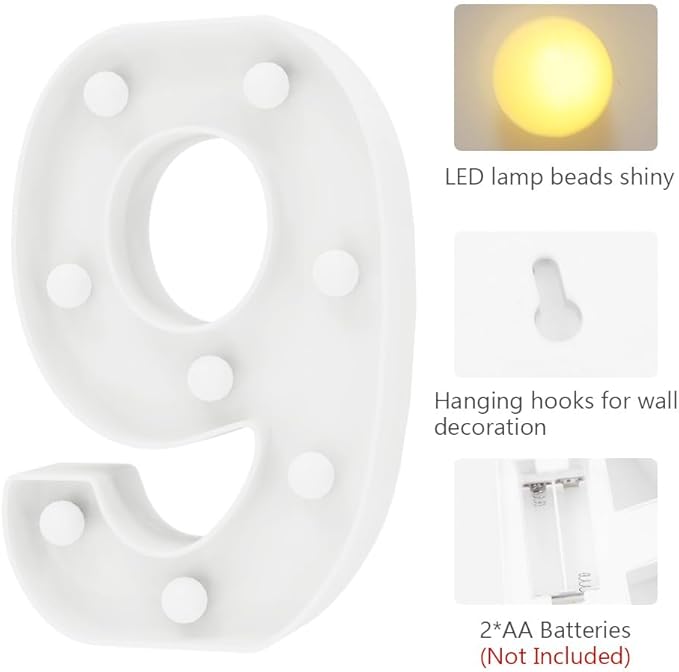 Light Up Numbers Marquee Numbers 90s Party Decorations Kitchen Decorations House Decorations Living Room Welcome Home Decorations Office Decorations for Work 90th Birthday Decorations for Women - LeafyLoom