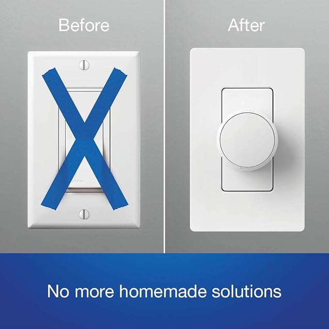 Lutron Aurora Wallplate Bracket For Paddle/Decorator Switch | For use with Aurora Smart Bulb Dimmer | L-AWALL1-WH | White Lutron