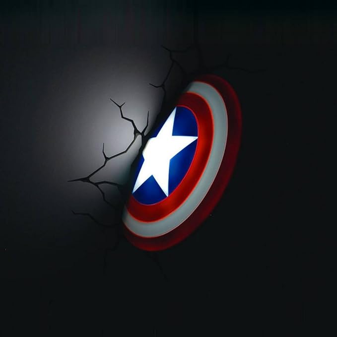 Marvel Avengers Captain America 3D Deco Light Red, White, Blue - LeafyLoom
