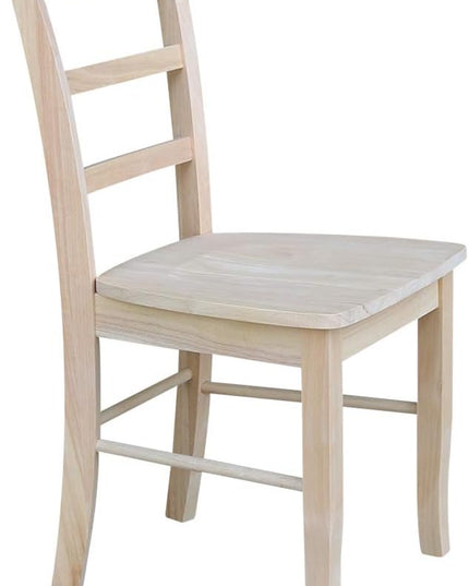 International Concepts Set of Two Madrid Chairs, Wood, Unfinished - LeafyLoom
