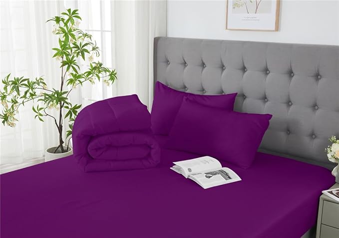 3 Piece Solid Color All Season Bedding Comforter Set Microfiber Soft Lightweight Bedding Set for Kids Teens Adults Room Decor with 1 Comforter and 2 Pillowcases King - LeafyLoom