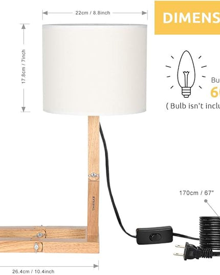 HAITRAL Cute Desk Lamp - Creative Table Lamp with Wood Base Changeable Shape Desk Lamp for Bedroom, Study, Office, Kids Room - LeafyLoom