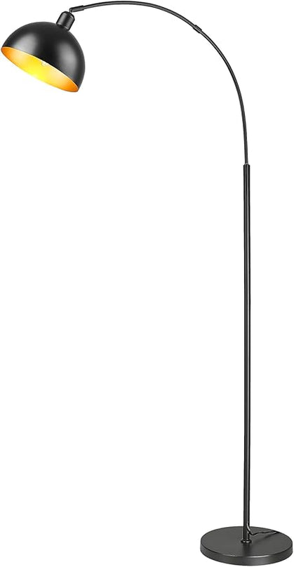 Arch Floor Lamp with Remote Control, Farmhouse Industrial Standing Lamp, 70” Dimmable Tall Lamp with 360° Adjustable Hanging Metal Shade, Over Couch Lamps with 9W LED Bulb (Black) - LeafyLoom