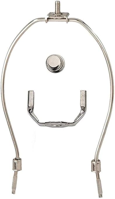 Floor Lamp Making Kit - Repair or Rewire Lamps with All Premium Essential Parts, 10 Inch Harp and Extra Long 12 Foot Cord Included (Silver) - LeafyLoom
