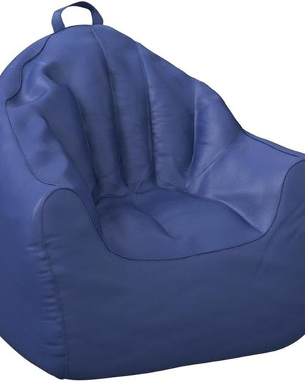 Posh Creations Structured Comfy Seat for Playrooms and Bedrooms, Large Bean Bag Chair, Malibu Lounge, Navy - LeafyLoom