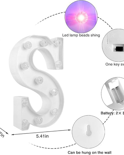 Glintee Light up Letters Led Marquee Letter Lights Color Changing Night Light Battery Powered Decoration for Home Bar Bedroom Party Wedding Bar-(Colorful S) - LeafyLoom
