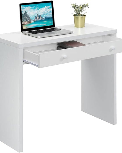 Convenience Concepts Northfield Desk with Drawer, White - LeafyLoom