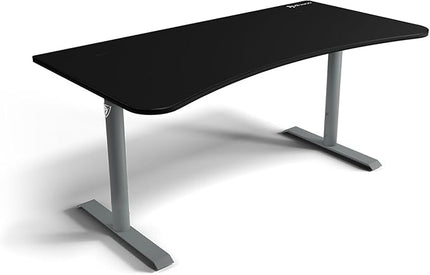 Arozzi Arena Ultrawide Curved Gaming and Office Desk with Full Surface Water Resistant Desk Mat with 3 Custom Monitor Mount Cut Outs and Under The Desk Cable Management Netting - Frozen Grey - LeafyLoom