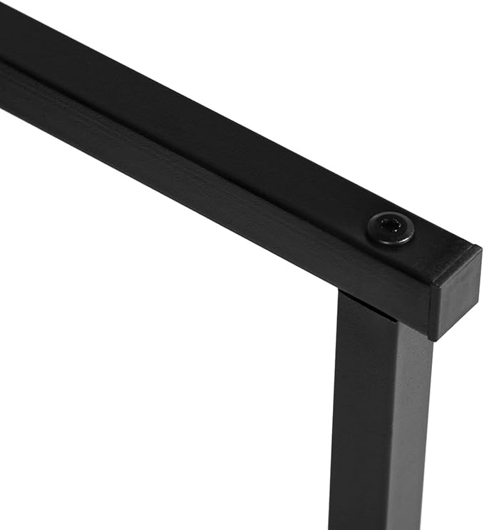 FurnitureR Computer 47.2 inch Rustic Student Laptop Writing Storage Shelves Space Saving, Simple Style PC Home Office Desk, L47.2 x W18.9 x H29.1, Black,Brown - LeafyLoom